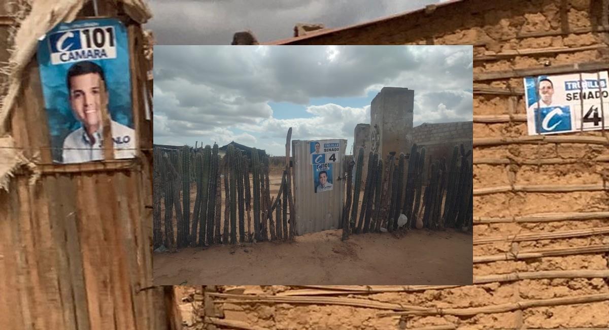 En el lugar se convirtió en un campamento prácticamente de refugiados e indígenas Wayuu. Antes era una pista de aterrizaje. Foto: Twitter @jupavape