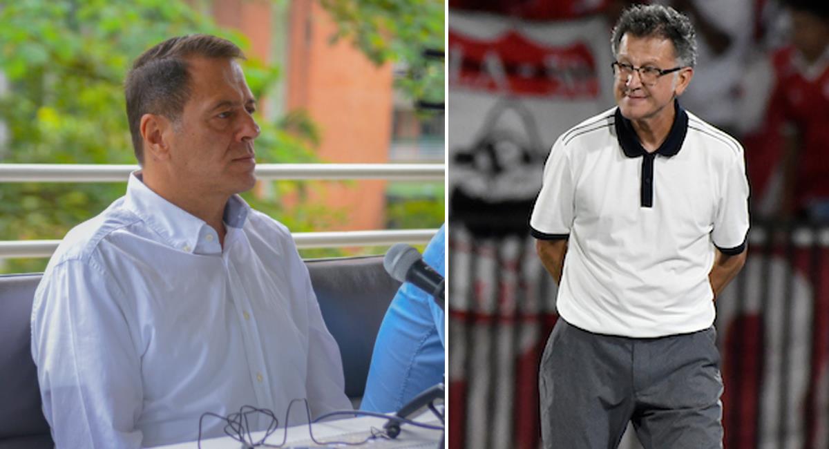 Tulio Gómez mayor accionista del América y Juan Carlos Osorio entrenador del cuadro escarlata. Foto: Twitter Tulio Gómez / Dimayor