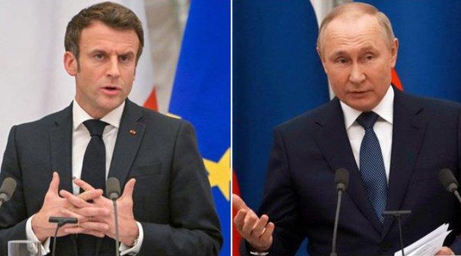 El mandatario francés intercede con Rusia por petición del presidente Volodímir Zelenski de Ucrania. Foto: Twitter @Juan11743384