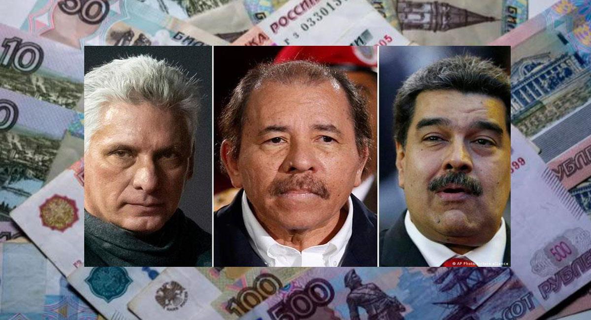 Díaz-Canel, Ortega y Maduro, mandatarios de Cuba, Nicaragua y Venezuela. Foto: Twitter @europapress / @yennesy