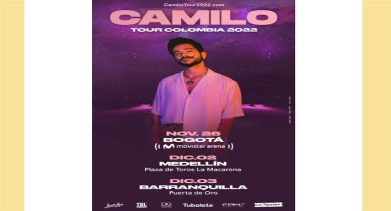 Promoción de Camilo Tour 2022. Foto: Instagram @camilo
