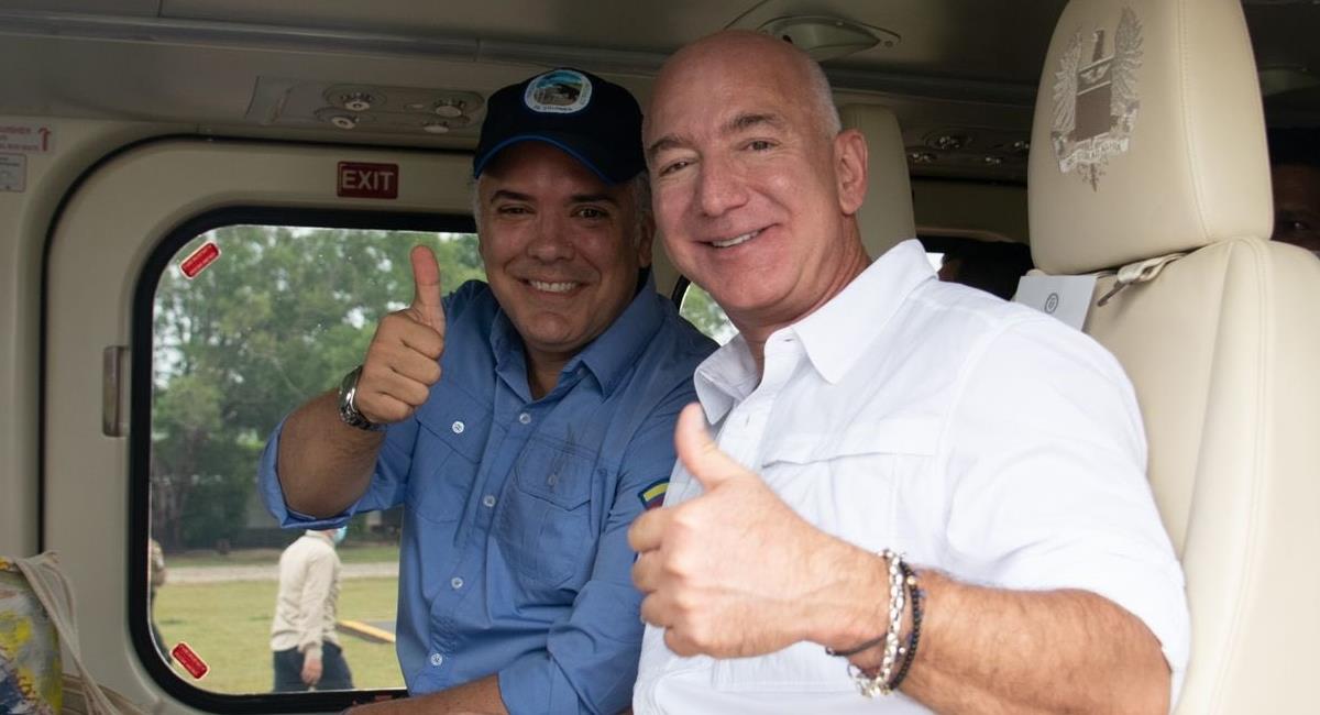 Iván Duque y Jeff Bezos. Foto: Presidencia