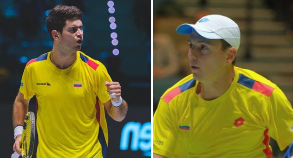 Los tenistas colombianos cayeron en su debut en la Copa Davis. Foto: Instagram fedecoltenis_ / Nicolás Mejía