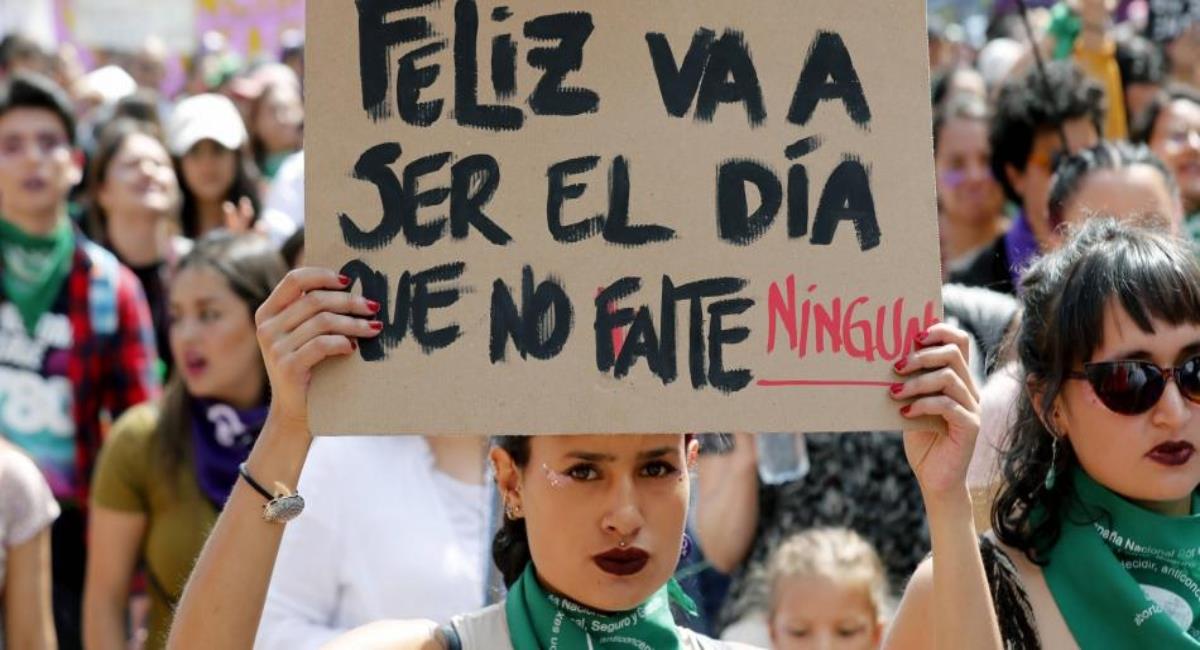 Día de la mujer en Bogotá. Foto: EFE