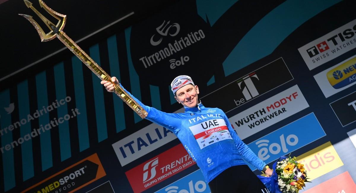 Pogacar se coronó campeón de la Tirreno-Adriático. Foto: Twitter Tirreno Adriático