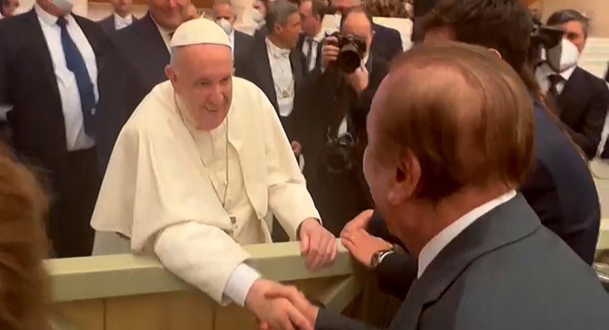 Rodolfo Hernández se reunió con el papa Francisco. Foto: Twitter @ingrodolfohdez