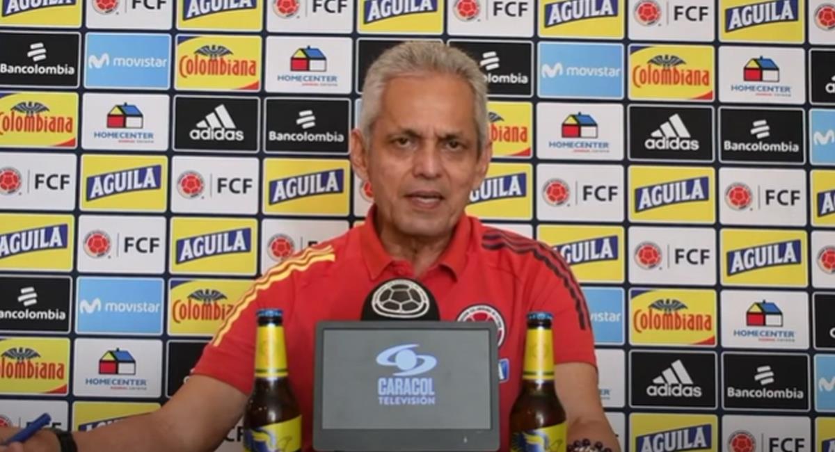 Conferencia de prensa de Reinaldo Rueda. Foto: Youtube Federación Colombiana de Futbol