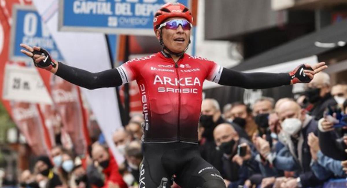Quintana llegó en el tercer lugar en la etapa 3 de la Vuelta a Cataluña 2022. Foto: Instagram Nairo Quintana