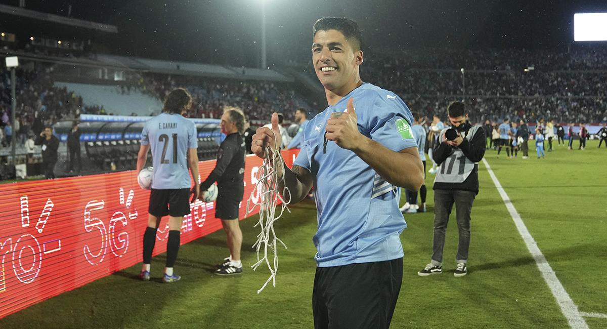 Luis Suárez celebra la clasificación de su Selección. Foto: EFE