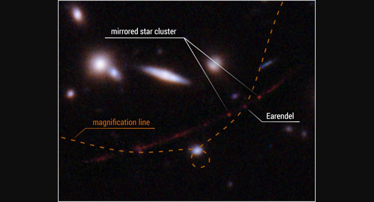 Earendel, puede ser una de las estrellas más lejanas jamás vistas. Foto: Twitter @NASA