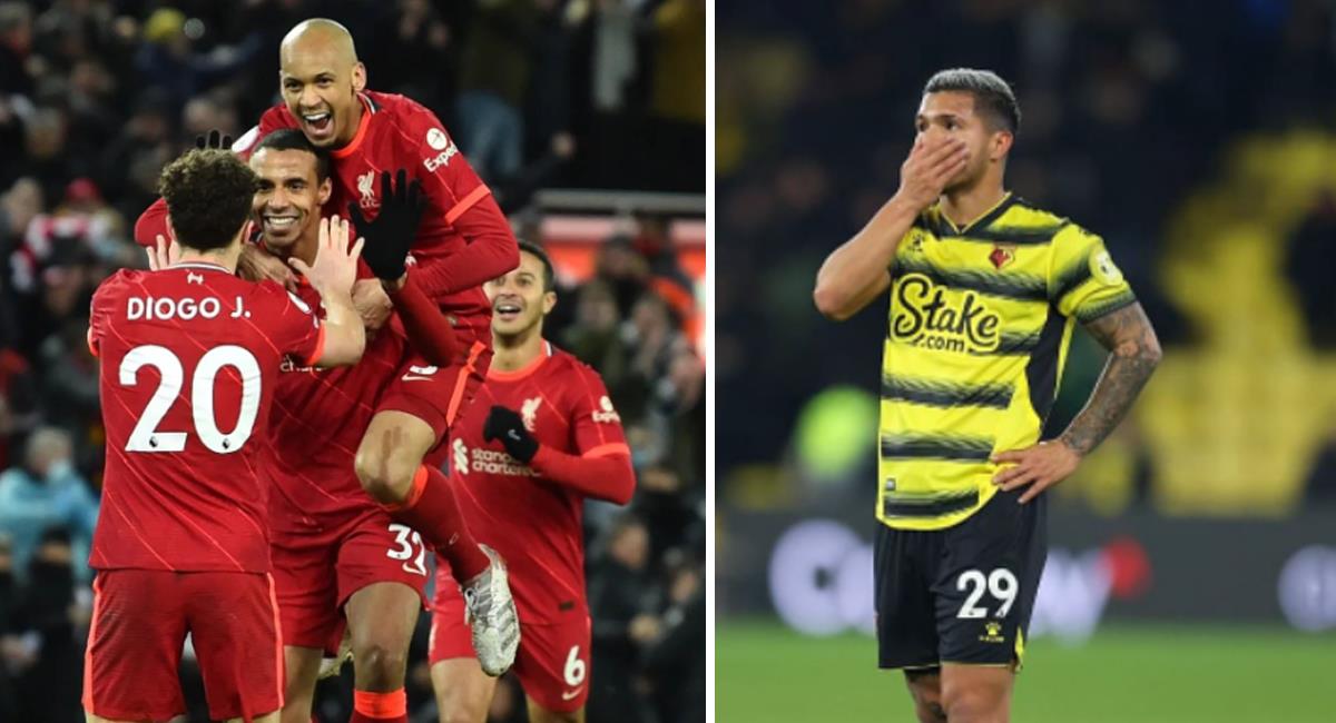 Liverpool se afianza en el liderato de la Premier al vencer al Watford. Foto: Instagram Diogo Jota / Cucho Hernández