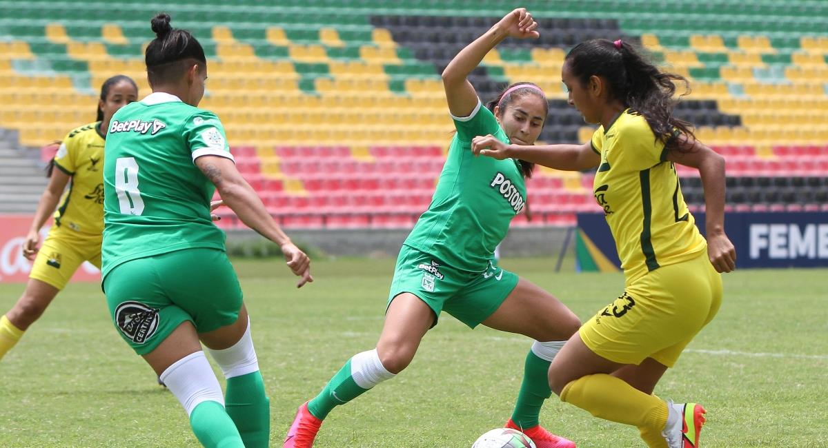 Empate entre Bucaramanga y Nacional por la Liga Femenina. Foto: Dimayor