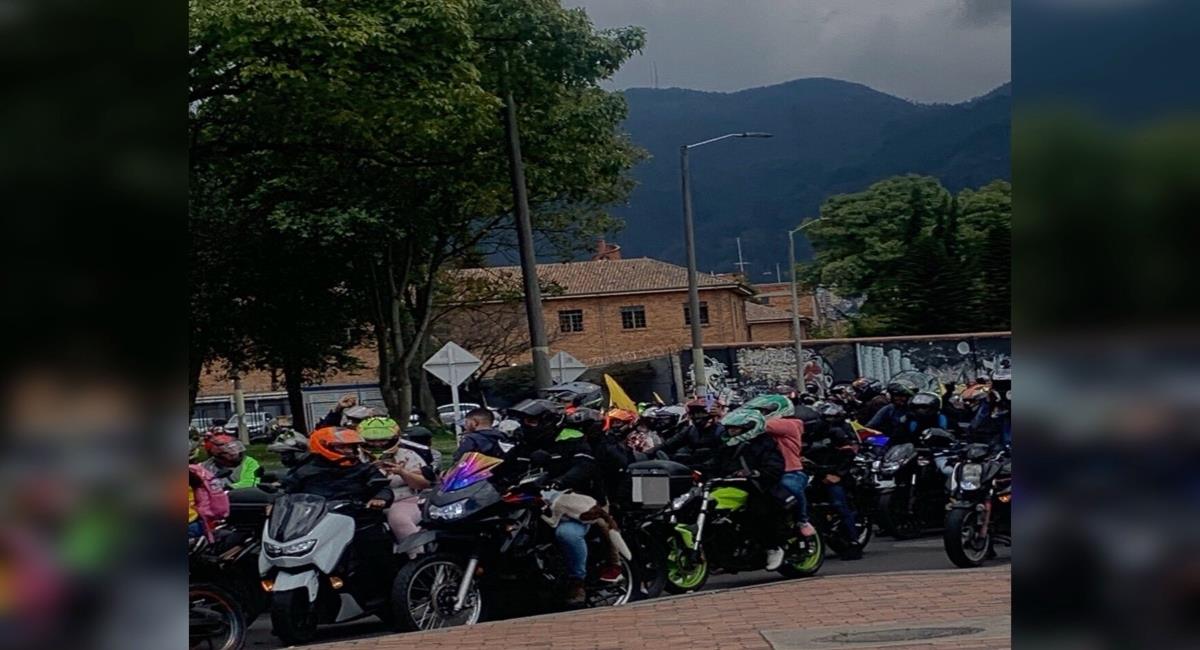 Manifestaciones de motos en Bogotá. Foto: Twitter @liliamrojas
