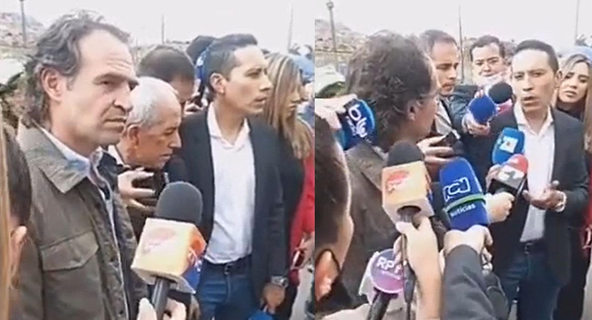 Federico Gutiérrez convocó a una rueda de prensa a varios periodistas en las afueras de la cárcel de La Picota. Foto: Twitter @Marianiniecheve
