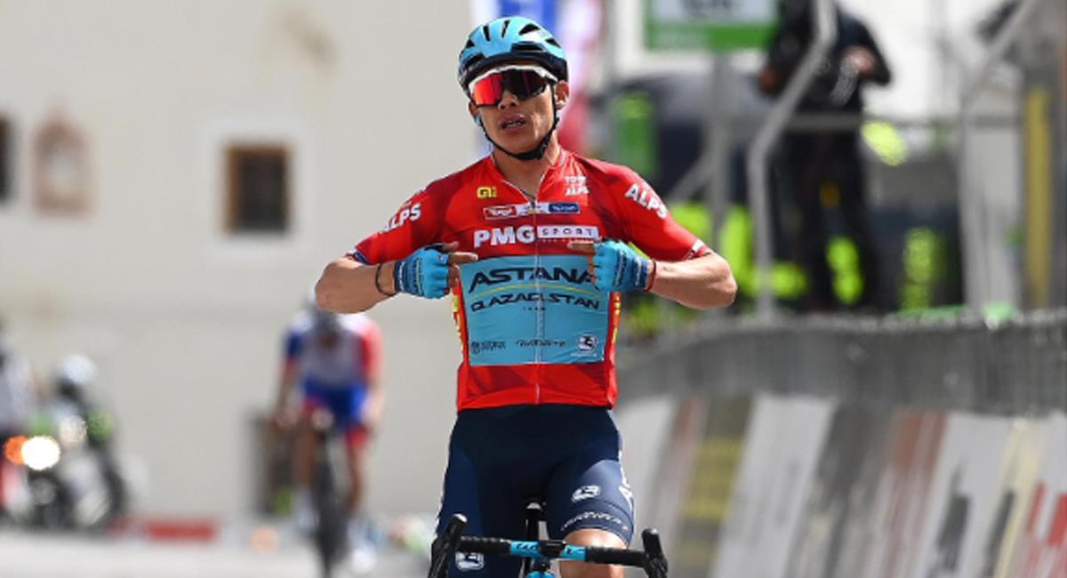 Miguel Ángel López ganador de la cuarta etapa del Tour de los Alpes. Foto: Instagram Astana Team