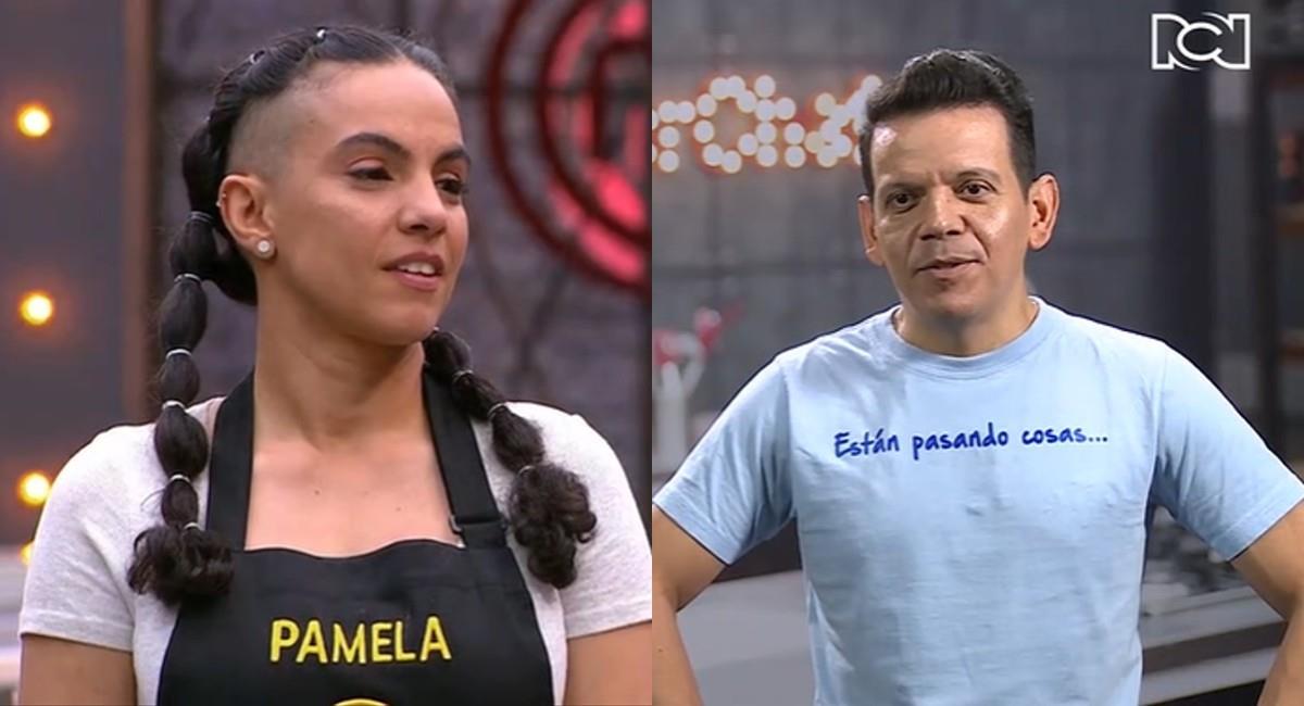 Pamela Ospina y Aco Pérez en ningún momento lograron tener una buena relación en 'MasterChef'. Foto: Canal RCN