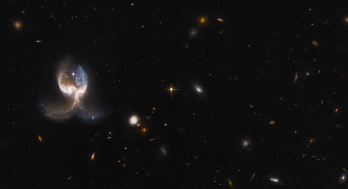 La fusión de dos galaxias, se transformó en un 'Ala de Ángel': algo maravilloso. Foto: Twitter @ESA