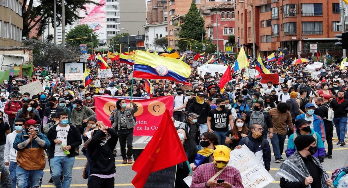 Manifestaciones para el 28 de abril de 2022 en Colombia. Foto: EFE