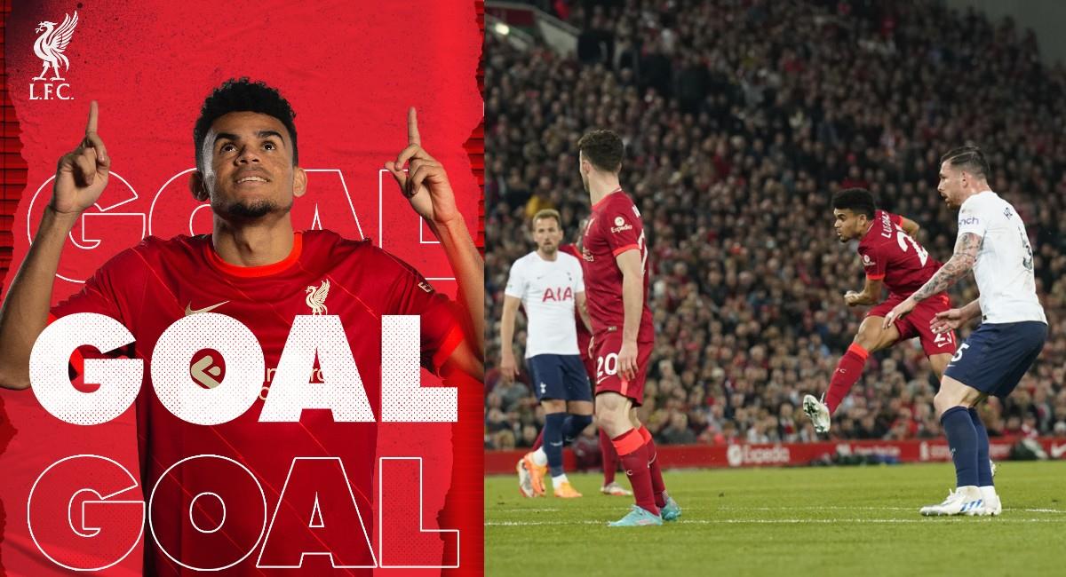 Luis Díaz anotó gol en el empate entre Liverpool y Tottenham. Foto: Twitter Liverpool FC