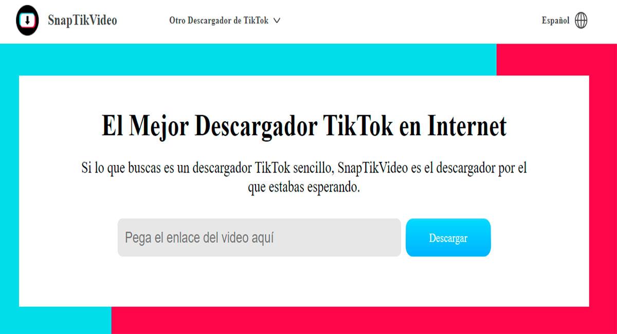 ¿Cómo descargar videos de TikTok?. Foto: snaptikvideo.com