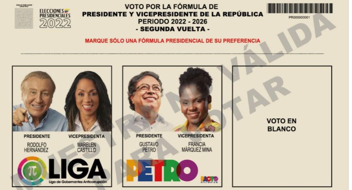 Tarjeta electoral. Foto: Twitter @Registraduria