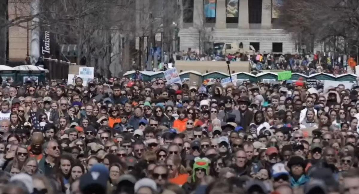 Una gran multitud se reunió en Washington para protestar contra la violencia que azota a los Estados Unidos. Foto: Youtube