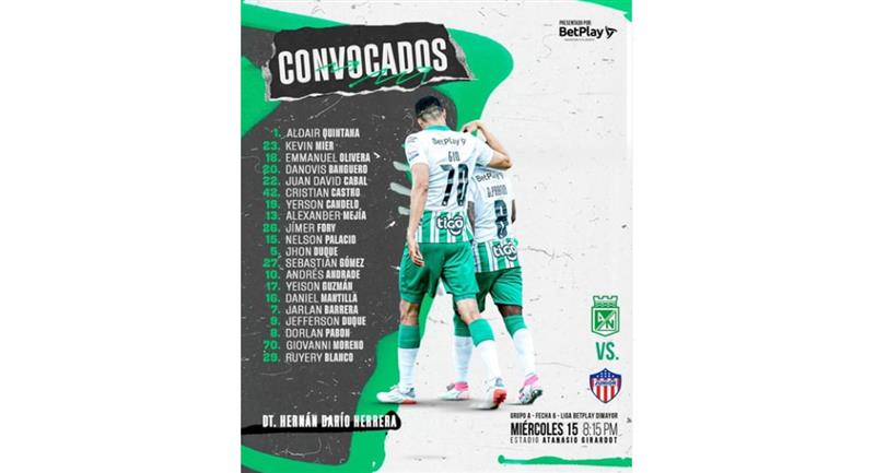 Lista de jugadores convocados por la Selección.  Foto: Instagram Nacional