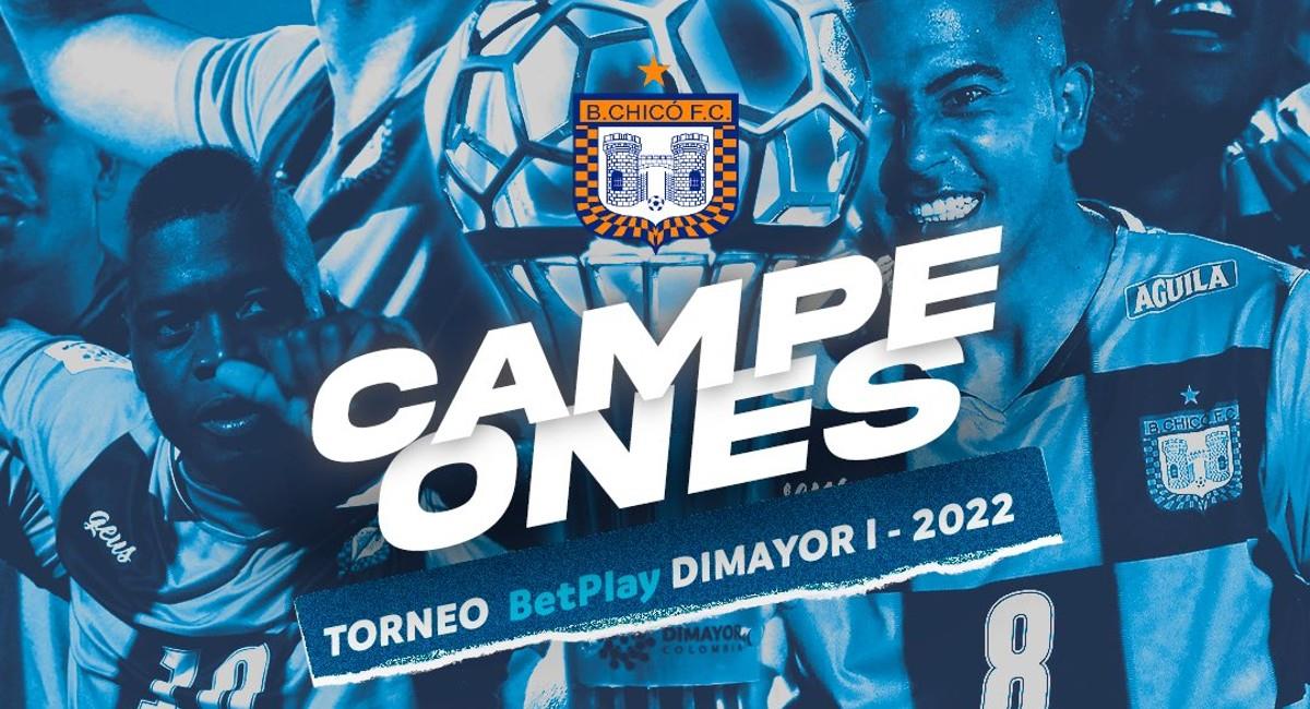 El conjunto boyacense se coronó campeon del Torneo BetPlay 2022-I. Foto: Twitter @Dimayor