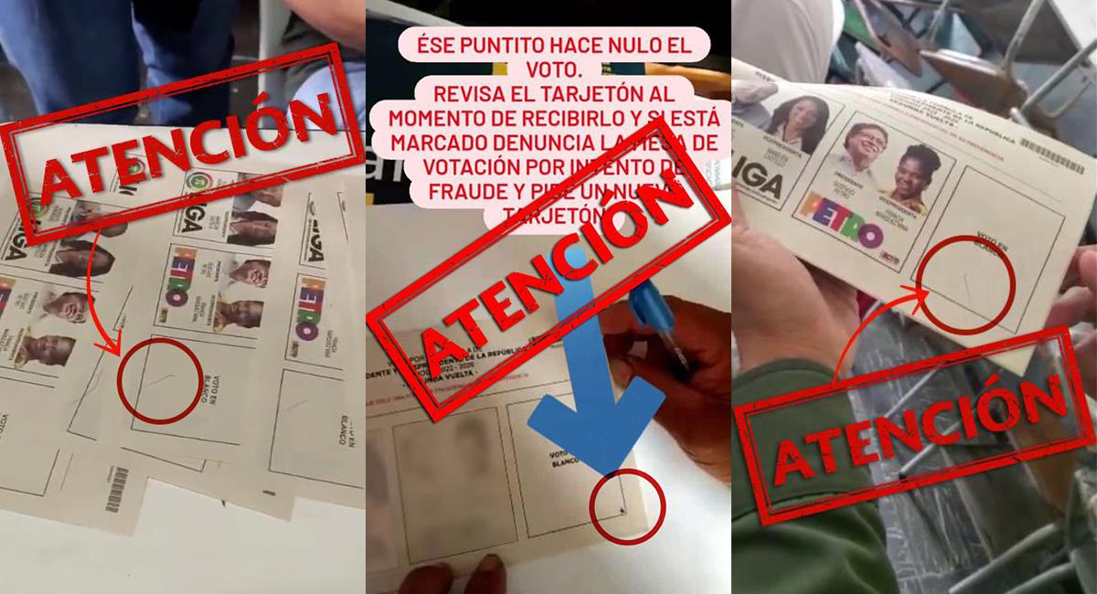 Denuncian irregularidades en tarjetones: vienen con marcas para que el voto sea nulo. Foto: Twitter @Registraduria