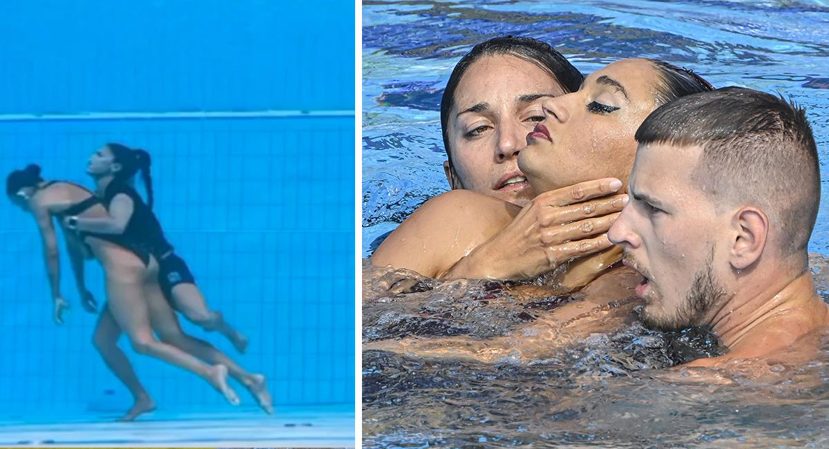 Nadadora sufrió un desmayo en pleno acto en el Mundial de Natación en Budapest. Foto: EFE Twitter: @Alejandrisky