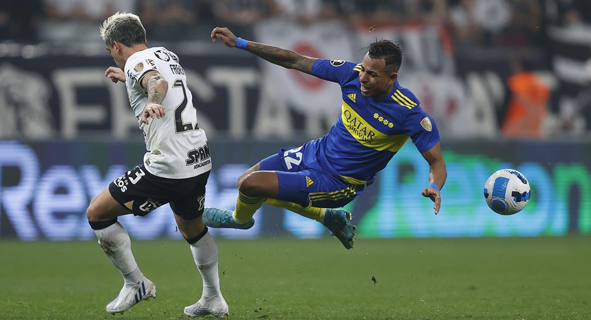 Sebastián Villa y el Boca Junior igualaron sin goles ante el Corinthians por los octavos de final de la Copa Libertadores. Foto: EFE
