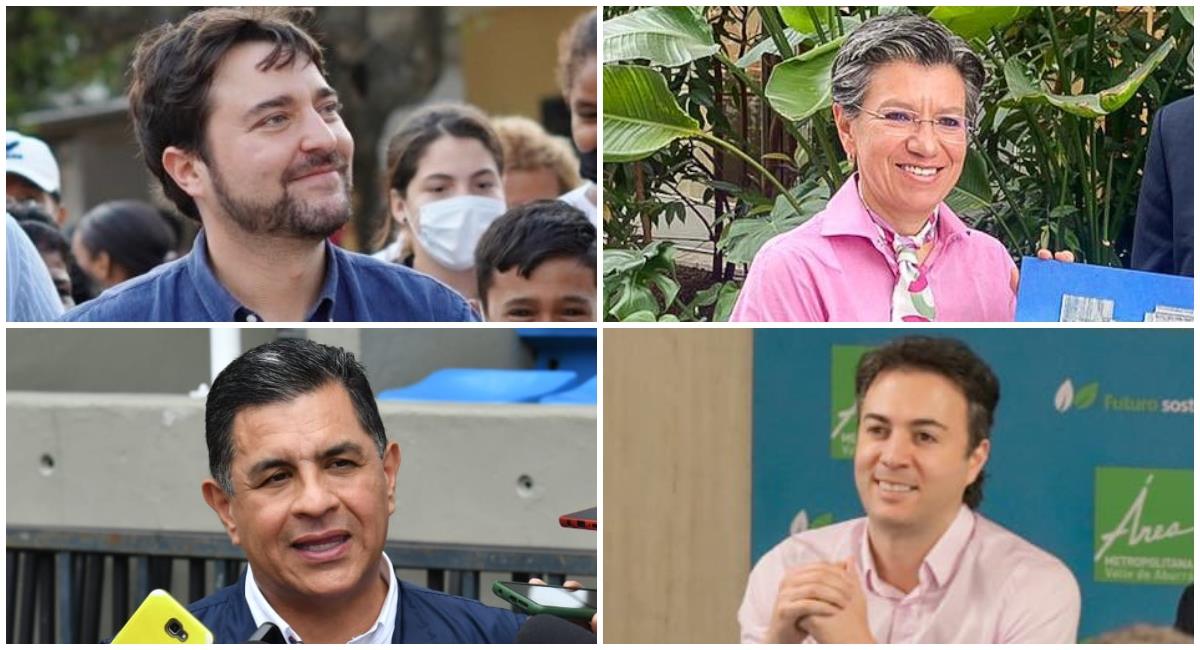 Los alcaldes con la mejor y peor imagen de Colombia. Foto: Twitter @jaimepumarejo @ClaudiaLopez @JorgeIvanOspina