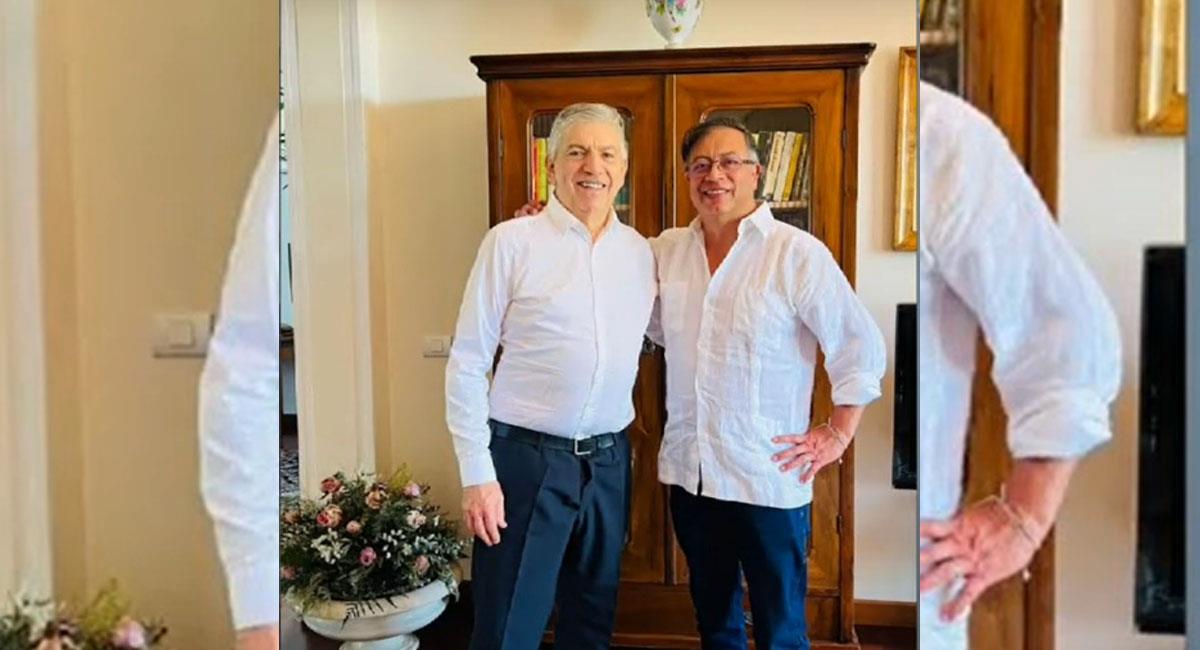 Gustavo Petro y César Gaviria Trujillo sostuvieron una reunión en Italia. Foto: Youtube