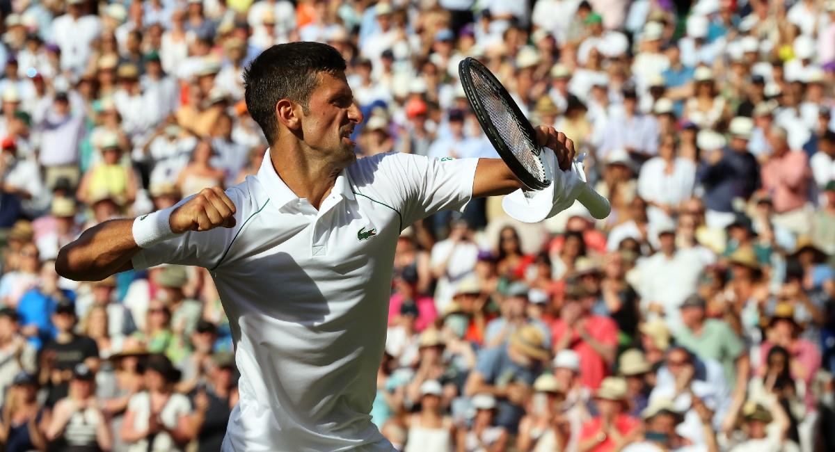 Novak Djokovic logró clasificar a la final de Wimbledon al derrotar a Cameron Norrie. Foto: EFE KIERAN GALVIN