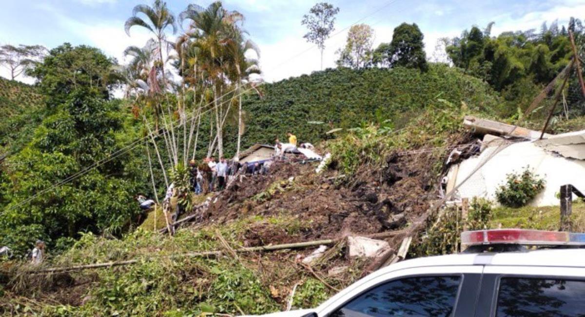Rescataron 19 niños tras derrumbe que cayó sobre una escuela en Andes, Antioquia. Foto: Gobernación de Antioquia