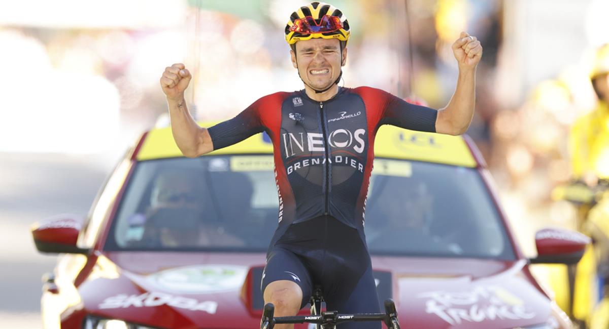 Thomas Pidcock del Ineos Grenadiers salió victorioso en la etapa 12 del Tour de Francia 2022. Foto: EFE