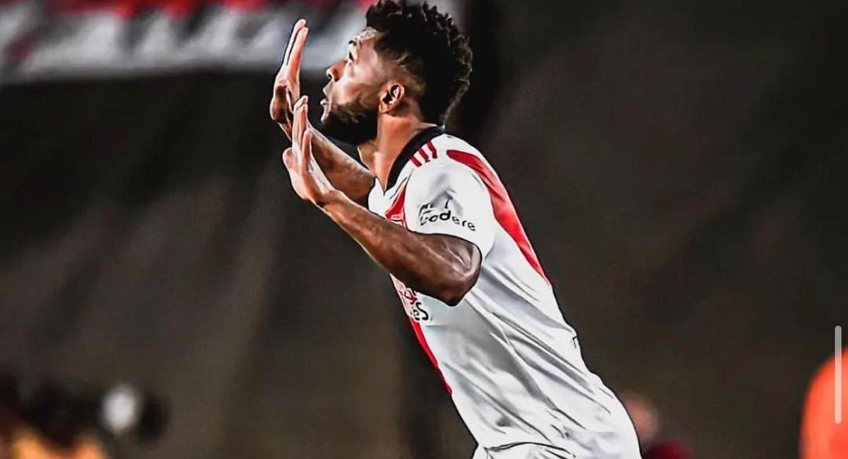 Borja logró su primer gol con River Plate. Foto: Instagram @miguelaborja23