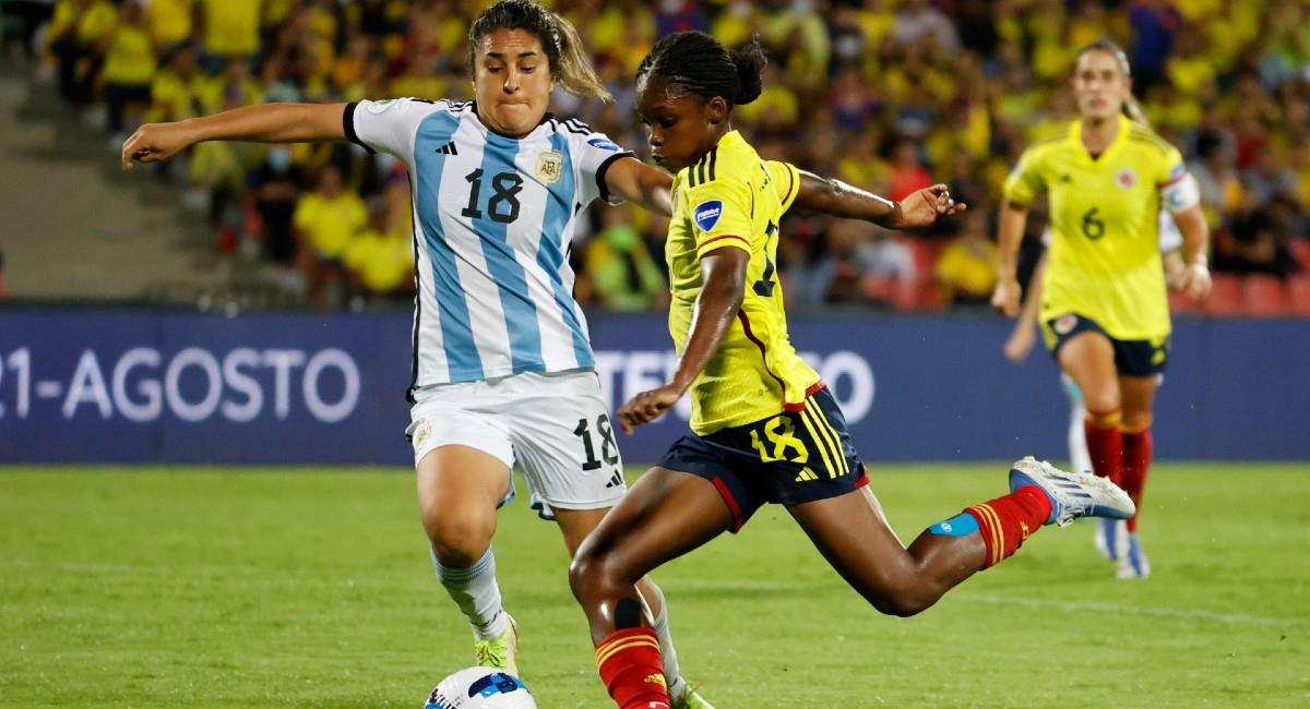 Colombia derrotó a Argentina con un gol de Linda Caicedo. Foto: EFE Mauricio Dueñas Castañeda