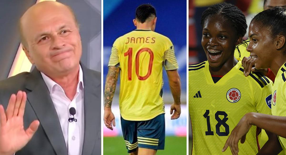 Vélez y sus críticas hacia la Selección Colombia masculina tras el triunfo de la femenina en Copa América. Foto: EFE Twitter: @Peyechan / Instagram James Rodríguez