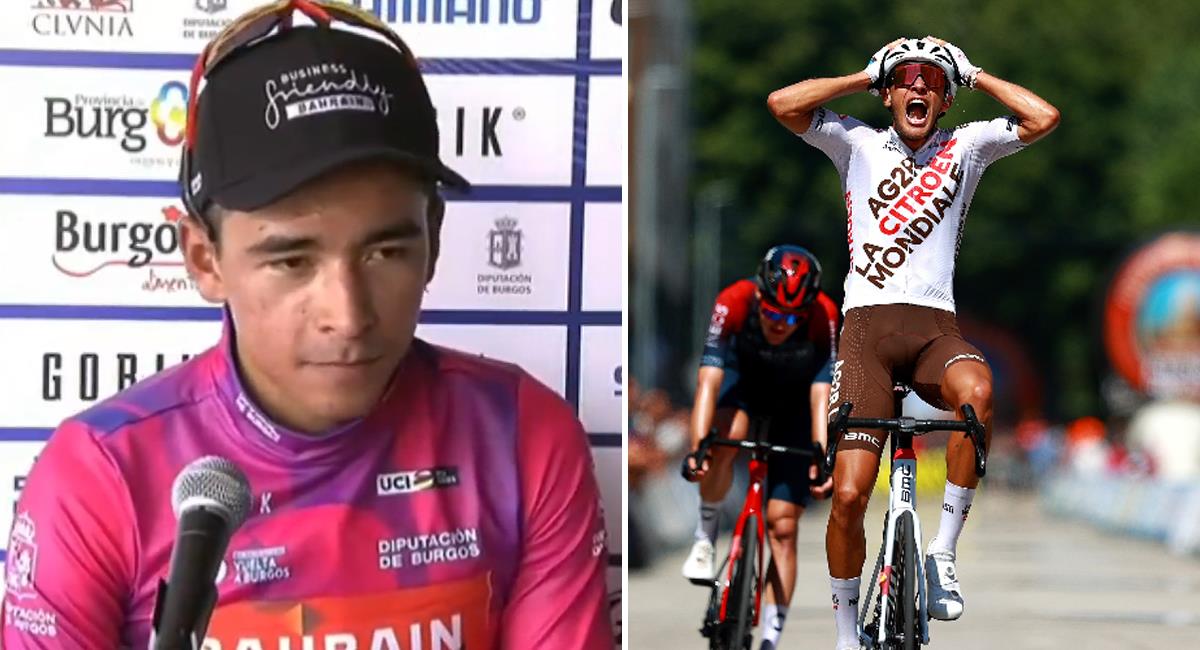 Santiago Buitrago perdió el liderato tras la etapa 3 de la Vuelta a Burgos 2022. Foto: Twitter Vuelta a Burgos / @PickxSports