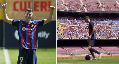 Lewandowski fue presentado como nuevo jugador del Barcelona: "No pienso en Benzema"
