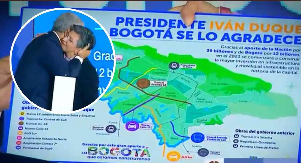 Captura de video: Transmisión Plan integral por la movilidad de Bogotá: Segunda línea del metro y Calle 13. Foto: Twitter @IvanDuque