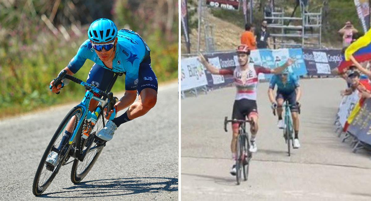 Miguel Ángel López consiguió podio en la Vuelta a Burgos 2022. Foto: Twitter Astana / @Copedaleando
