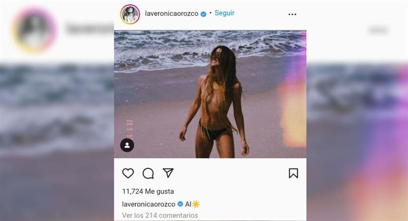 Verónica Orozco en sensual foto en traje de baño.  Foto: Instagram @laveronicaorozco
