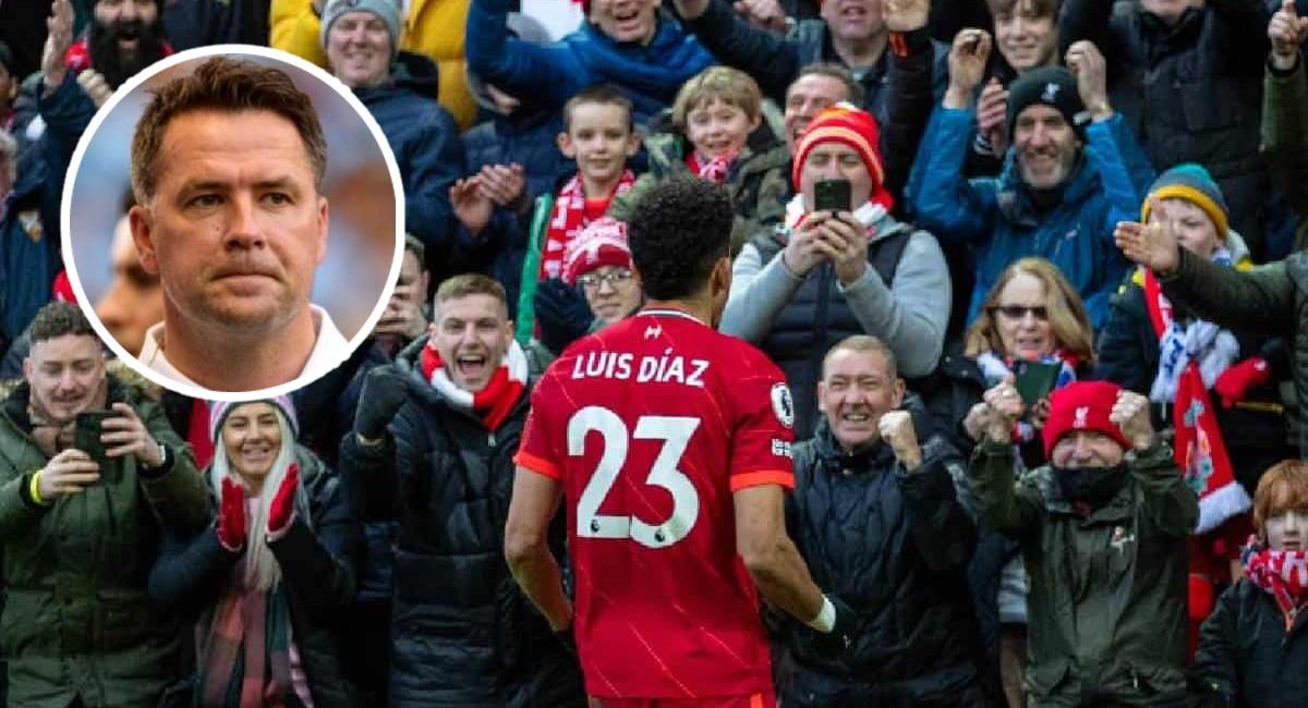 Luis Díaz es elogiado por el inglés Michael Owen. Foto: Twitter Liverpool FC