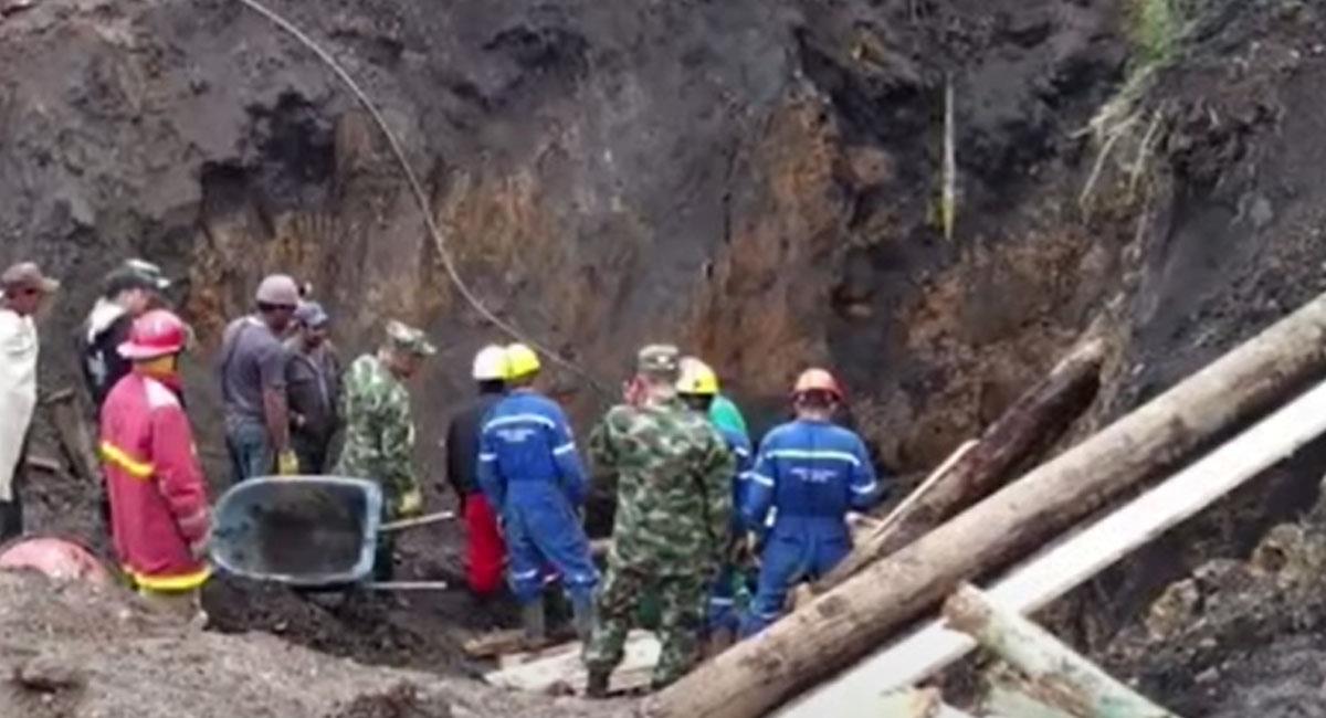 Un derrumbe en una mina de carbón en Lenguazaque, Cundinamarca, tiene a 9 personas atrapadas. Foto: Youtube