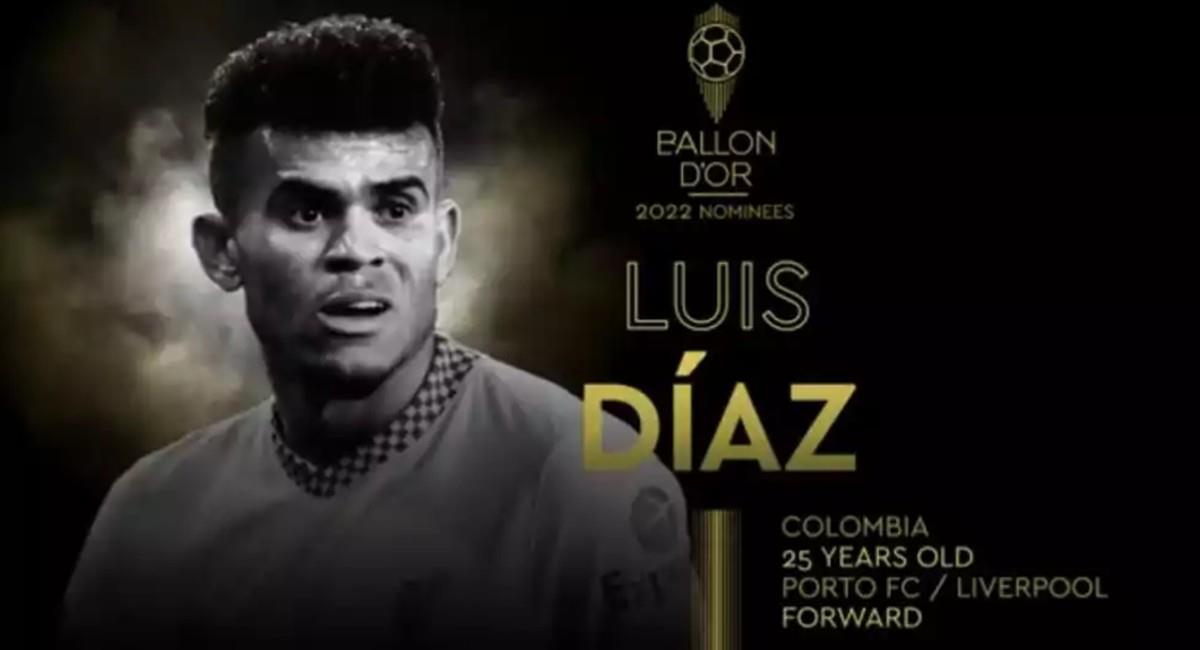 Luis Díaz fue nominado al Balón de Oro 2022. Foto: Twitter France Football
