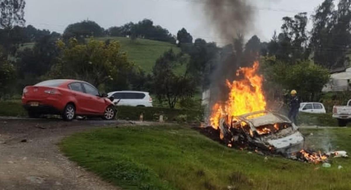 Captura de pantalla, accidente vial Bogotá -Tunja. Foto: Twitter