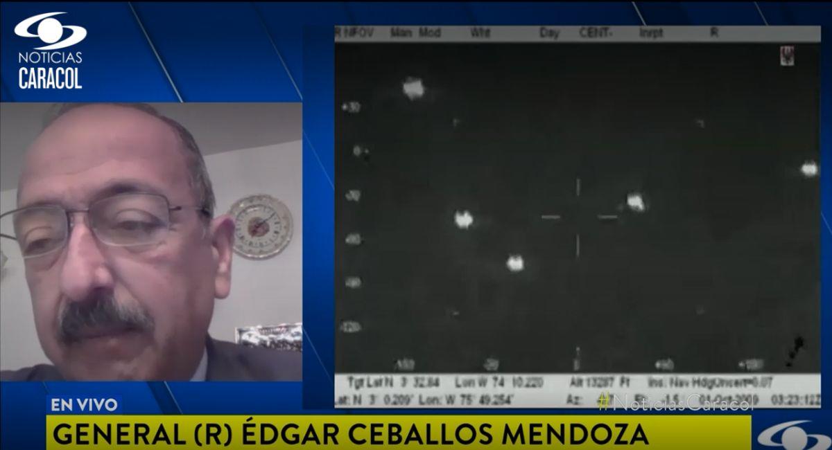 Captura de video: Noticias Caracol en entrevista con el general retirado Edgar Ceballos. Foto: Youtube Noticias Caracol