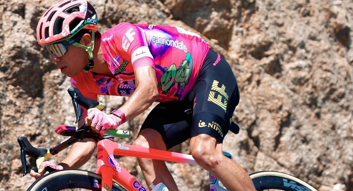 Rigoberto Urán esta compitiendo en la Vuelta a España con el Education First. Foto: Twitter @UranRigoberto